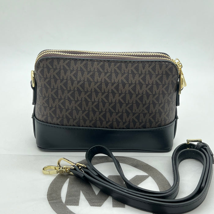 Michael Kors Signature Crossbody Bag – Double Zip MK Logo | Compact Shoulder Bag