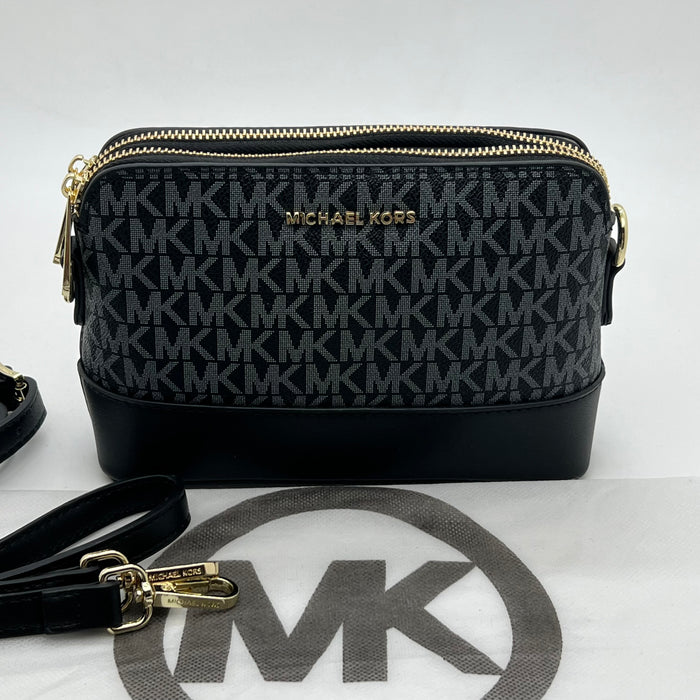 Michael Kors Signature Crossbody Bag – Double Zip MK Logo | Compact Shoulder Bag