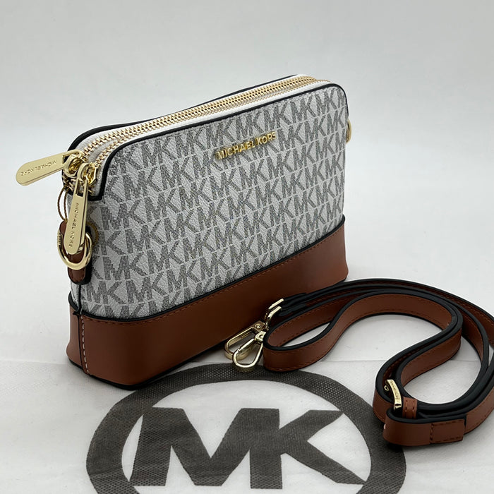Michael Kors Signature Crossbody Bag – Double Zip MK Logo | Compact Shoulder Bag