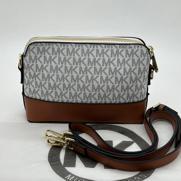 Michael Kors Signature Crossbody Bag – Double Zip MK Logo | Compact Shoulder Bag