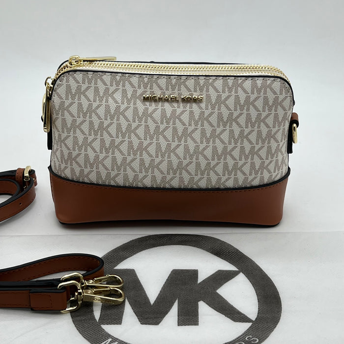 Michael Kors Signature Crossbody Bag – Double Zip MK Logo | Compact Shoulder Bag