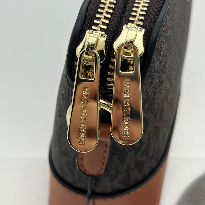 Michael Kors Signature Crossbody Bag – Double Zip MK Logo | Compact Shoulder Bag