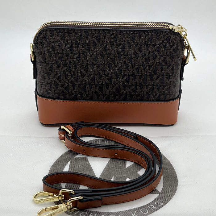 Michael Kors Signature Crossbody Bag – Double Zip MK Logo | Compact Shoulder Bag
