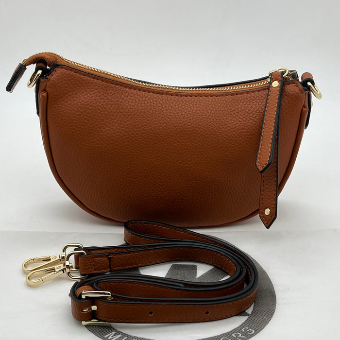 Michael Kors Crescent Crossbody Bag – Curved Shoulder Style | MK Signature & Leather