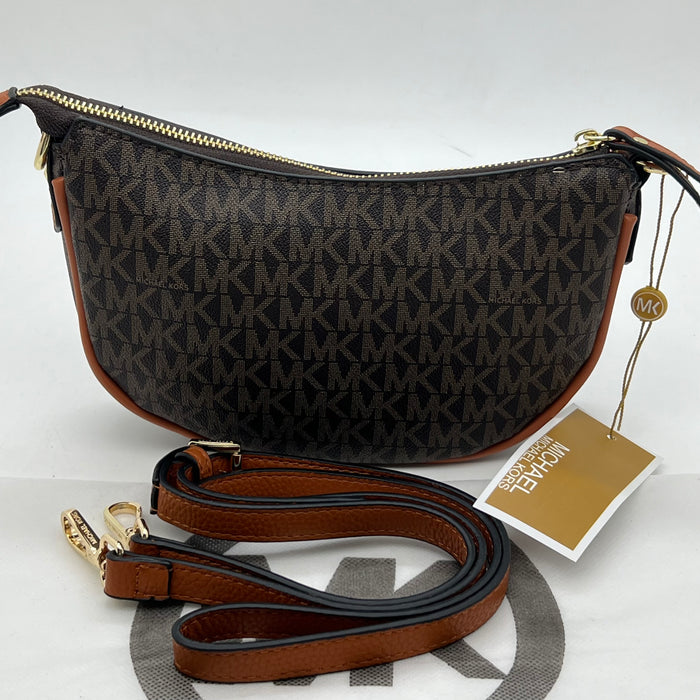 Michael Kors Crescent Crossbody Bag – Curved Shoulder Style | MK Signature & Leather