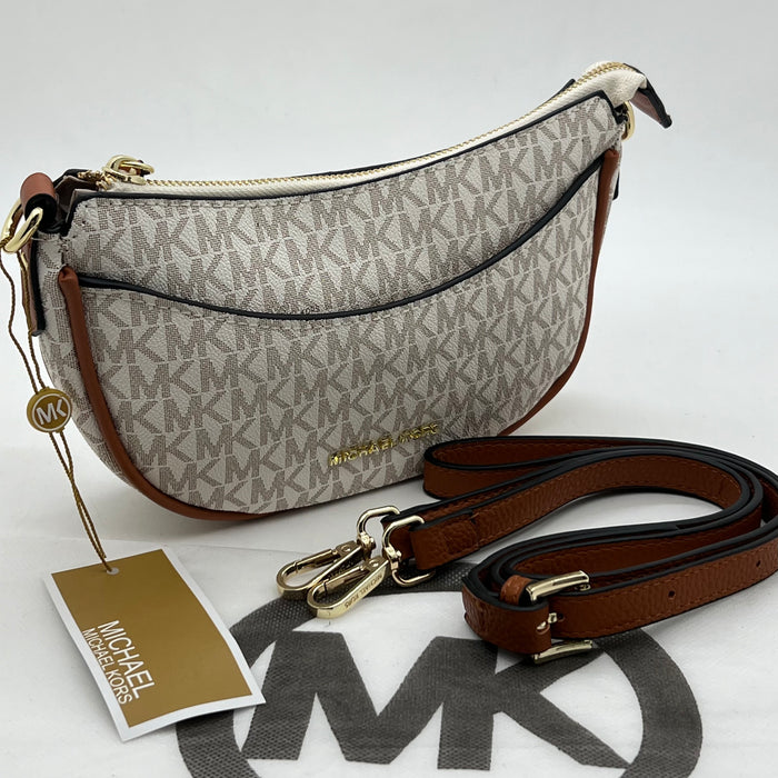 Michael Kors Crescent Crossbody Bag – Curved Shoulder Style | MK Signature & Leather