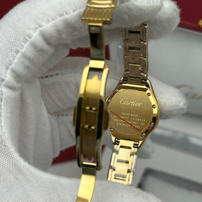Cartier Panthère Style Diamond Watch 22MM– Blue Dial Gold Bracelet