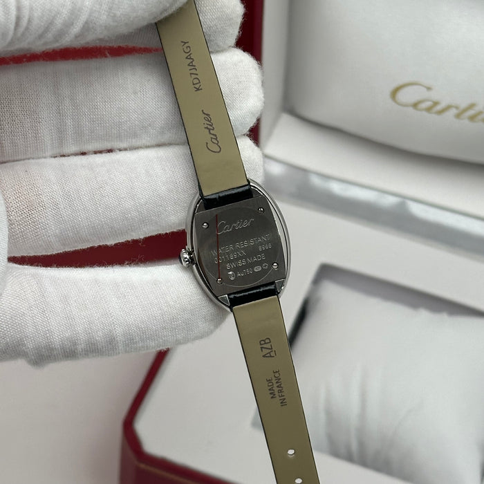 Cartier Baignoire Style Mini Silver 24MM – Black Strap Edition