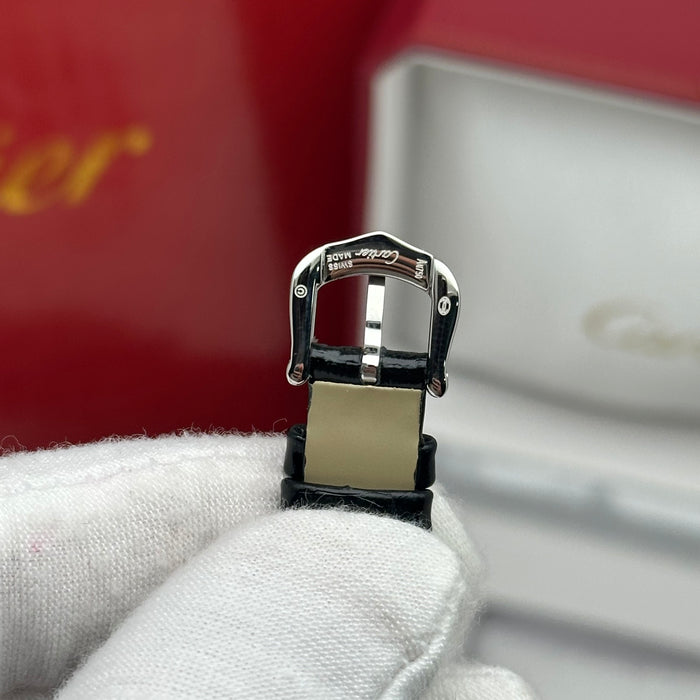 Cartier Baignoire Style Mini Silver 24MM – Black Strap Edition