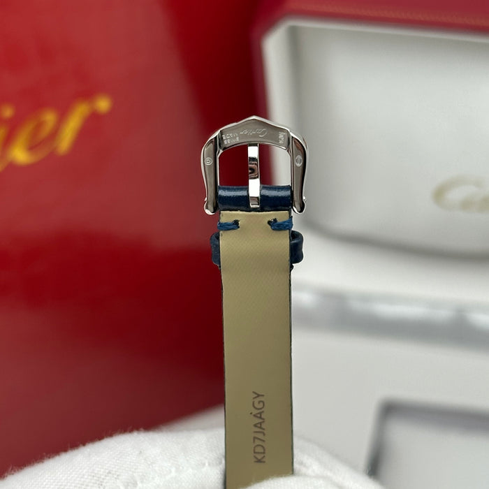 Cartier Baignoire Diamond Oval Watch 24MM – Blue Leather Strap