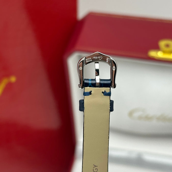 Cartier Baignoire Style Mini Silver 24MM – Blue Strap Edition