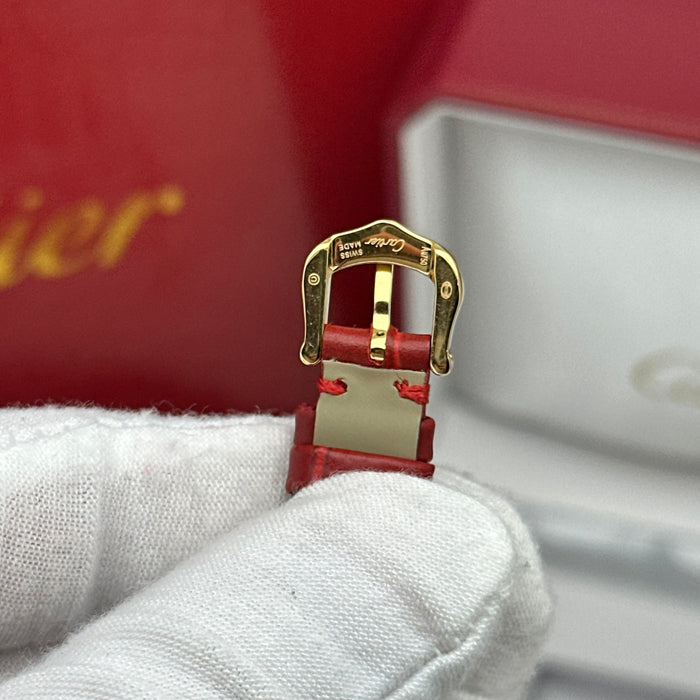 Cartier Baignoire Style Mini Gold 24MM – Red Strap Edition