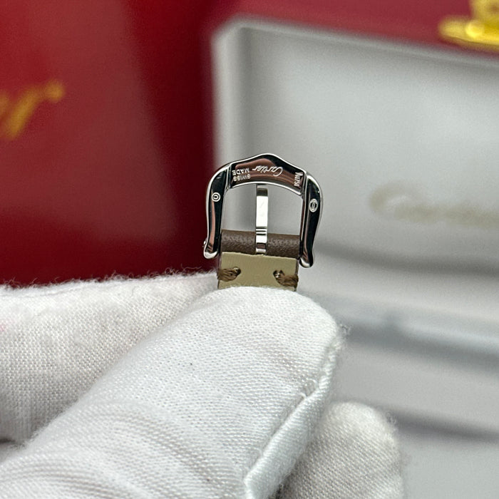 Cartier Baignoire Diamond Oval Watch 24MM – Brown Leather Strap