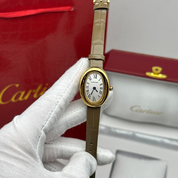 Cartier Baignoire Style Mini Gold 24MM – Khaki Strap Edition