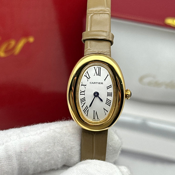 Cartier Baignoire Style Mini Gold 24MM – Khaki Strap Edition