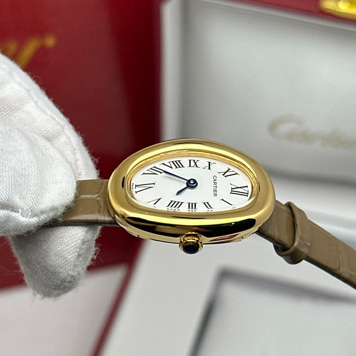Cartier Baignoire Style Mini Gold 24MM – Khaki Strap Edition