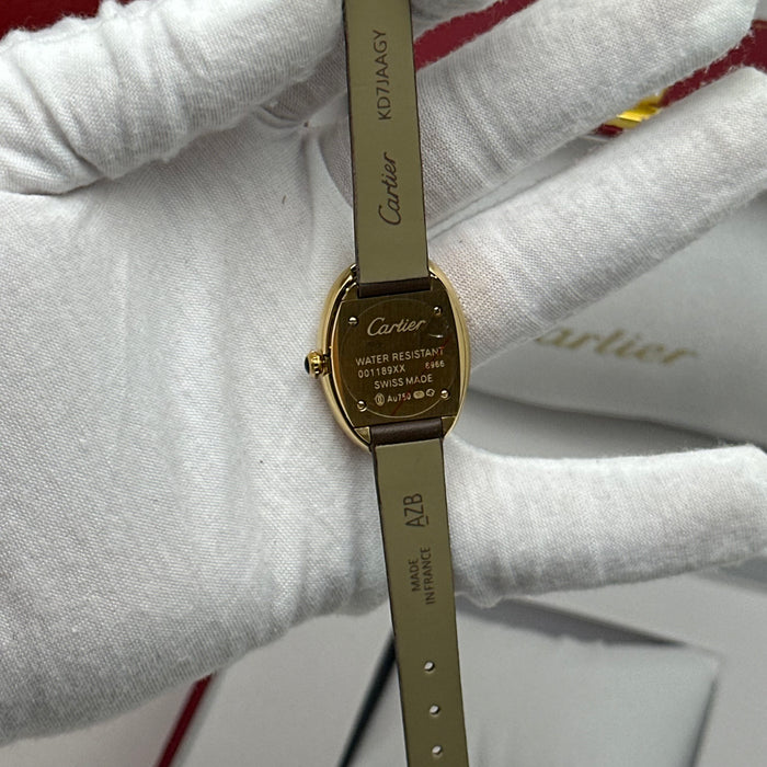 Cartier Baignoire Vintage Gold Tone Watch 24MM – Brown Leather Strap