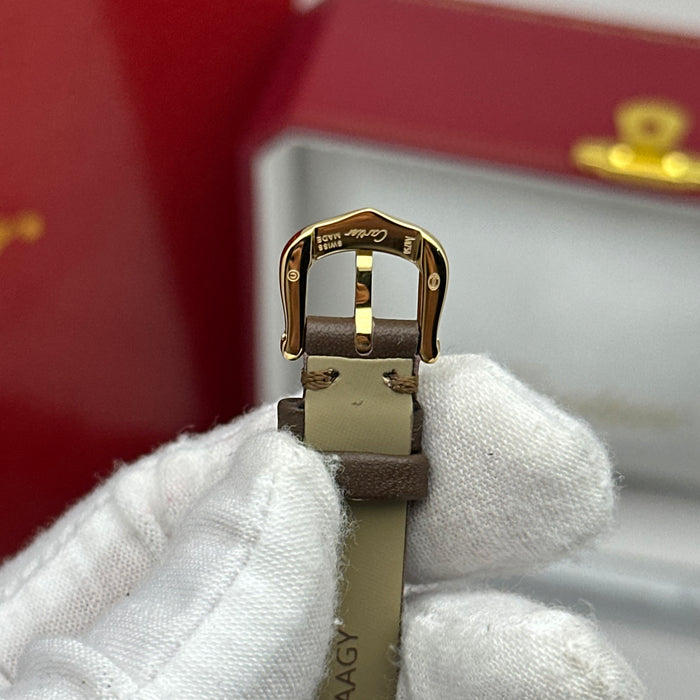 Cartier Baignoire Vintage Gold Tone Watch 24MM – Brown Leather Strap
