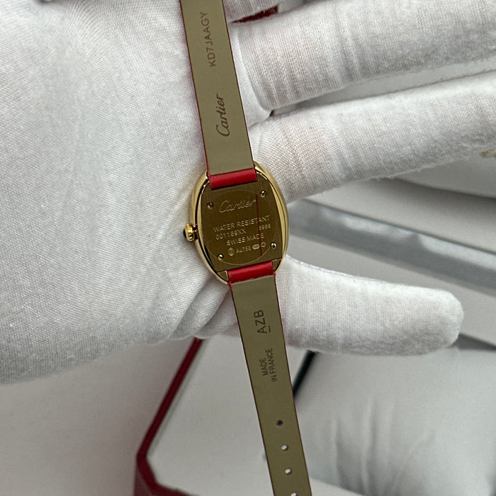 Cartier Baignoire Style Mini Gold 24MM – Red Strap Edition