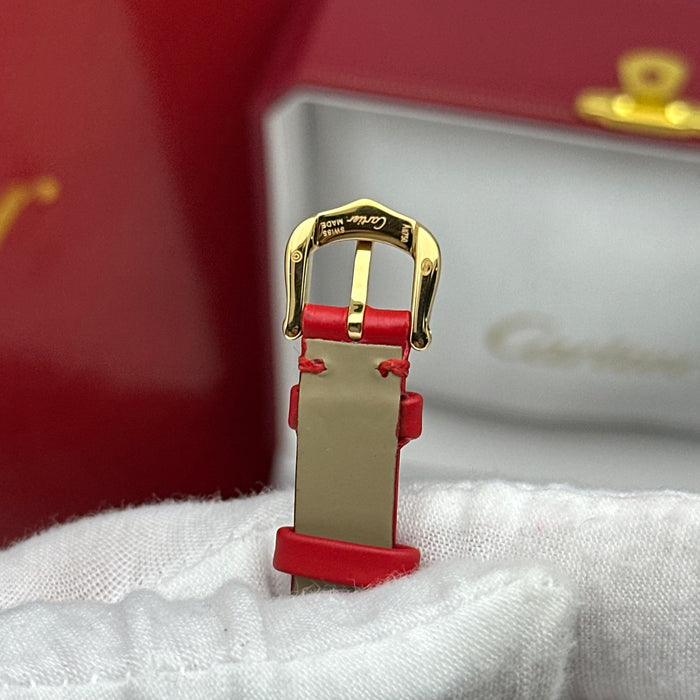 Cartier Baignoire Style Mini Gold 24MM – Red Strap Edition