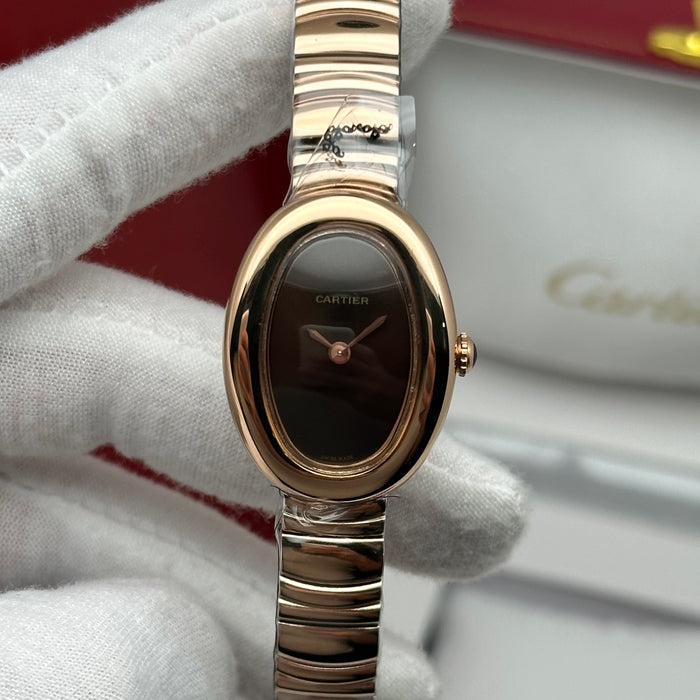 Cartier Baignoire Style Rose Gold Watch 22MM – Brown Dial Bracelet