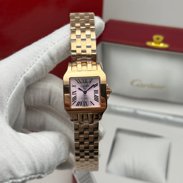 Cartier Santos Style Rose Gold Watch 27MM – Pink Dial Bracelet