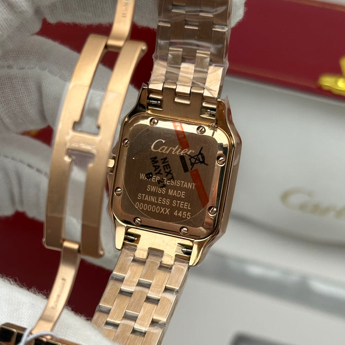 Cartier Santos Style Rose Gold Watch 27MM – Pink Dial Bracelet