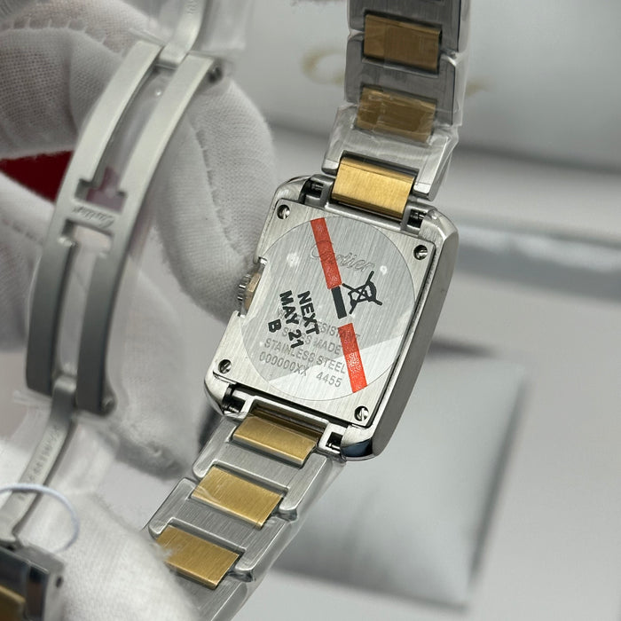 Cartier Tank Two-Tone Diamond Watch 27MM – Silver Guilloché Dial