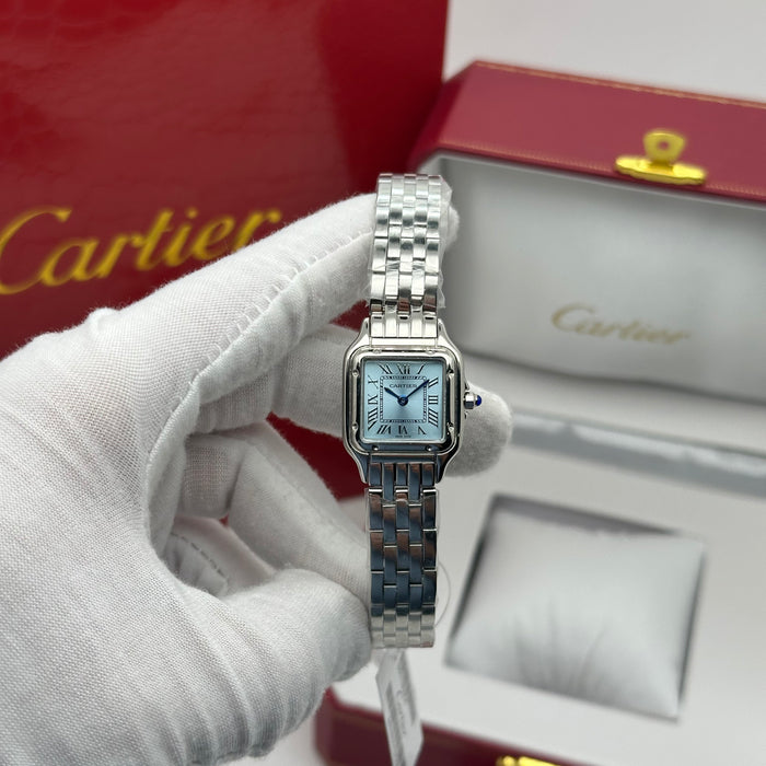 Cartier Panthère Stainless Steel Watch 27MM – Ice Blue Dial
