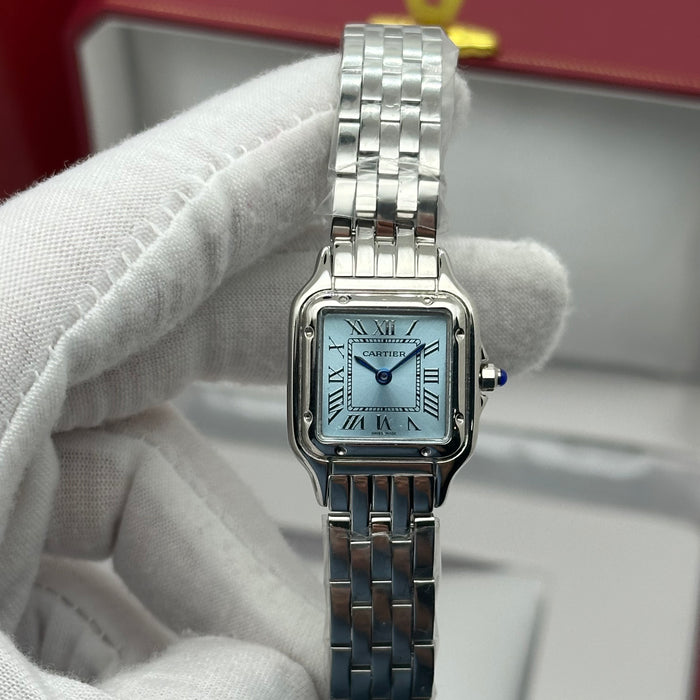 Cartier Panthère Stainless Steel Watch 27MM – Ice Blue Dial