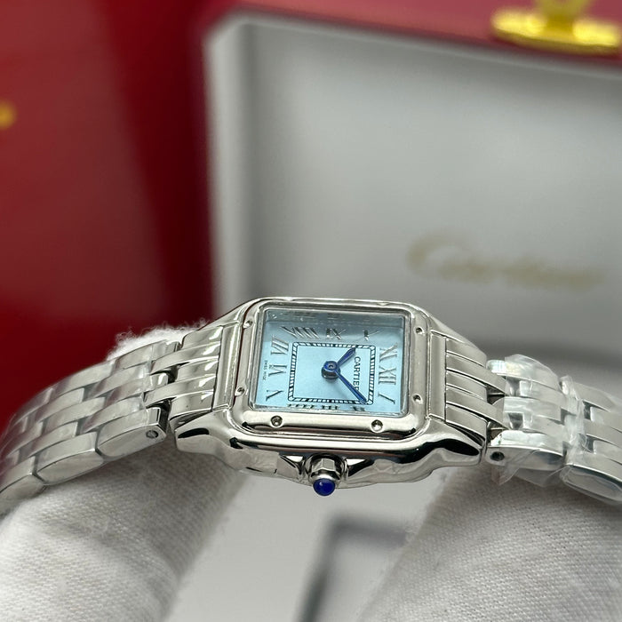 Cartier Panthère Stainless Steel Watch 27MM – Ice Blue Dial