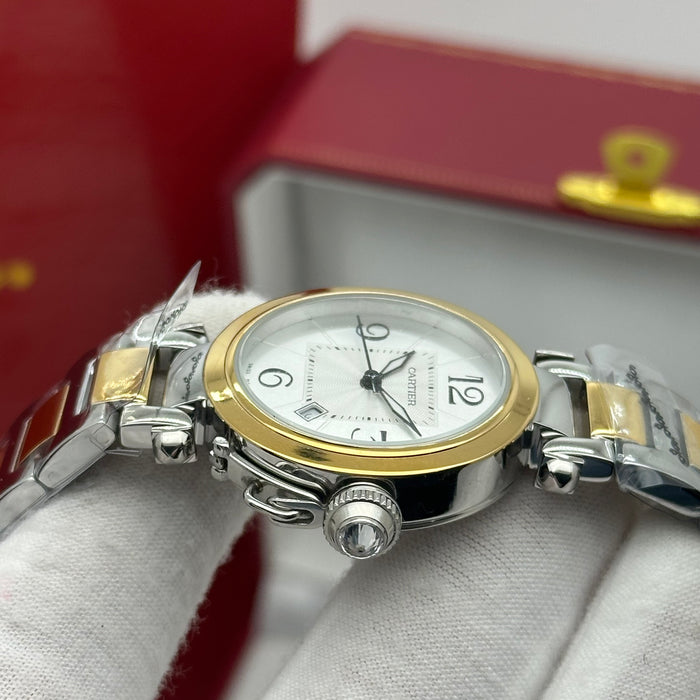 Cartier Pasha Two-Tone Automatic Watch 33MM – Silver Dial