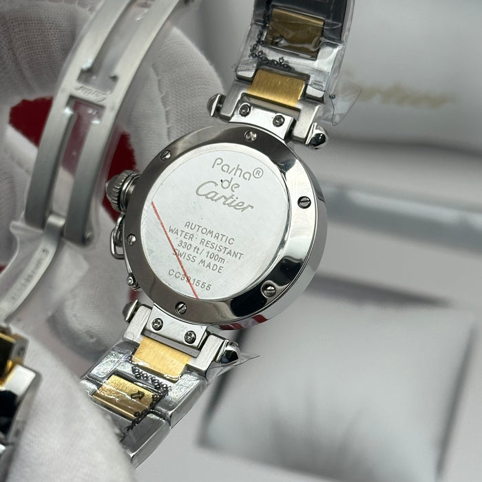 Cartier Pasha Two-Tone Automatic Watch 33MM – Silver Dial