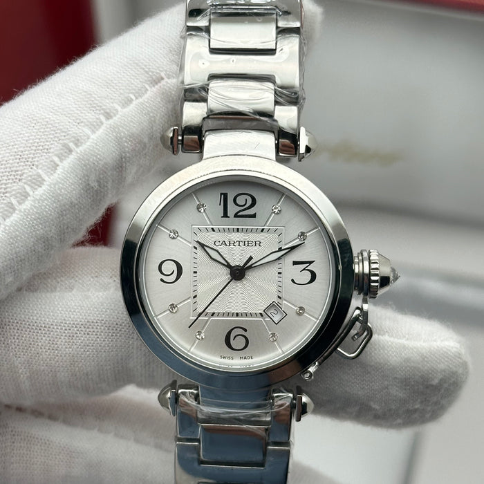 Cartier Pasha Classic Watch 33MM – Stainless Steel Edition