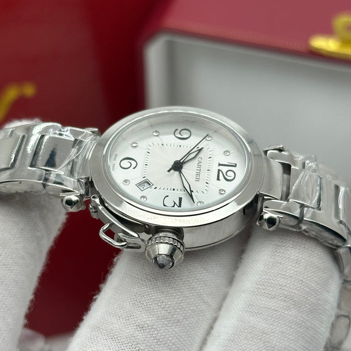 Cartier Pasha Classic Watch 33MM – Stainless Steel Edition