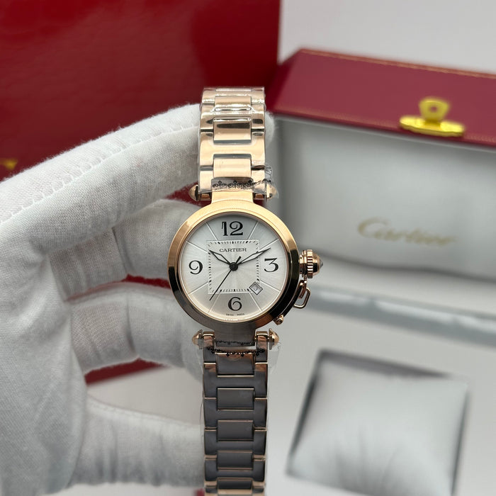 Cartier Pasha Classic Watch 33MM – Rose Gold Edition