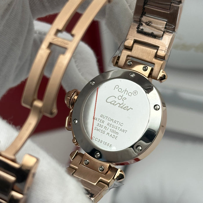 Cartier Pasha Classic Watch 33MM – Rose Gold Edition