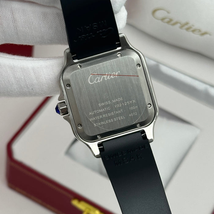 Cartier Santos Black Dial Automatic 40MM – Rubber Strap Edition