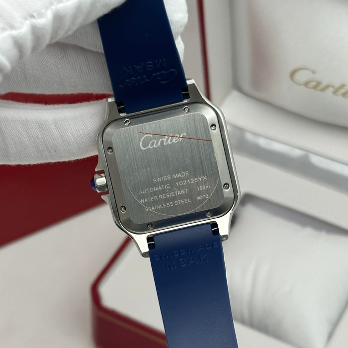 Cartier Santos Blue Dial Automatic 40MM – Rubber Strap Edition