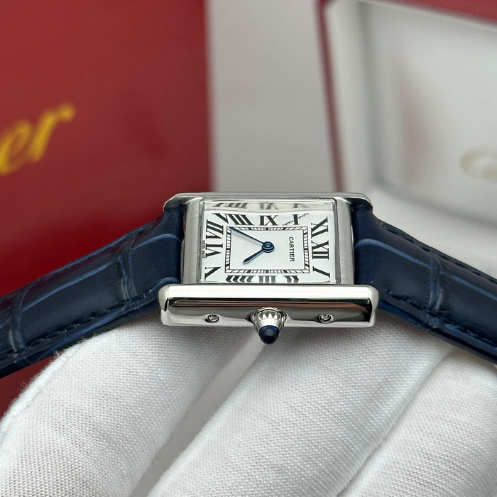 Cartier Tank Classic White Dial 22MM – Blue Leather Strap