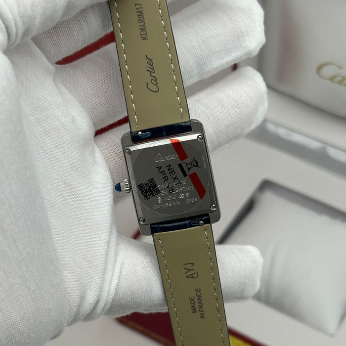 Cartier Tank Classic White Dial 22MM – Blue Leather Strap