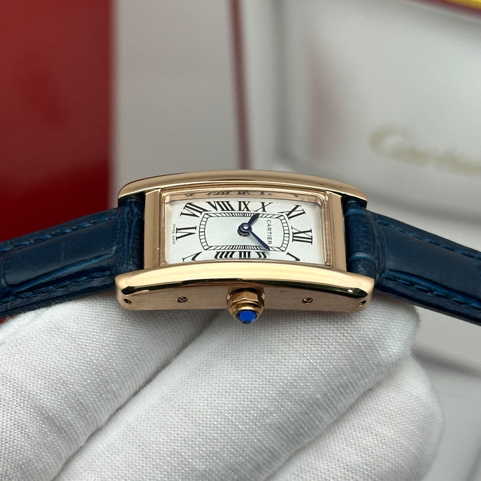 Cartier Tank 24MM - Mini Rose Gold – Red-Navy-Brown Leather Strap