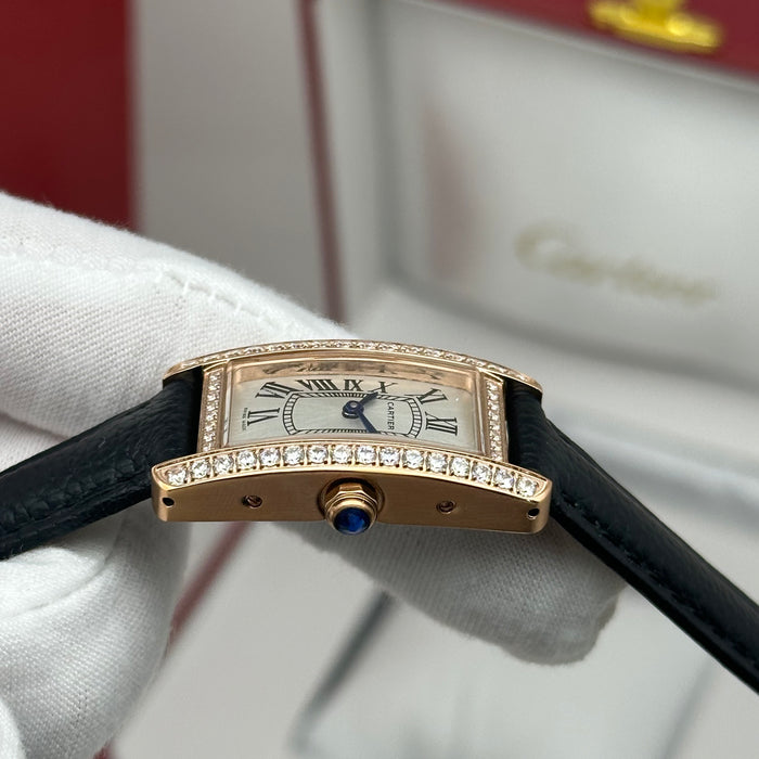 Cartier Tank Mini Diamond Rose Gold 24MM – Multi Colors Leather Edition