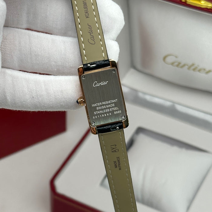 Cartier Tank Mini Diamond Rose Gold 24MM – Multi Colors Leather Edition