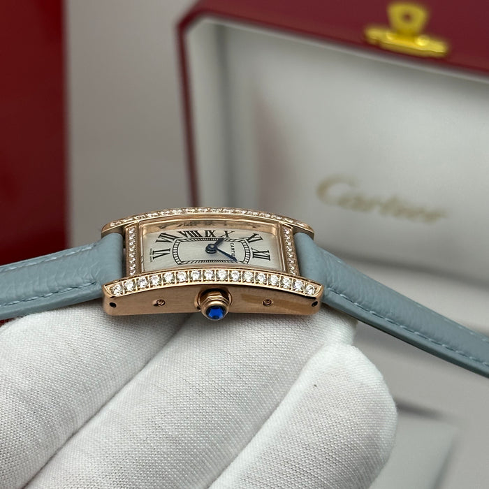 Cartier Tank Mini Diamond Rose Gold 24MM – Multi Colors Leather Edition