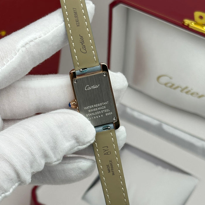 Cartier Tank Mini Diamond Rose Gold 24MM – Multi Colors Leather Edition