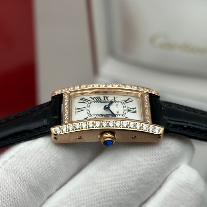Cartier Tank Mini Diamond Rose Gold 24MM – Multicolor Leather Edition