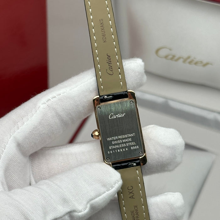 Cartier Tank Mini Diamond Rose Gold 24MM – Multicolor Leather Edition