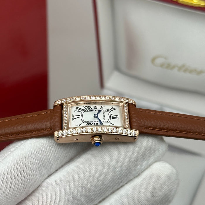 Cartier Tank Mini Diamond Rose Gold 24MM – Multi Colors Leather Edition