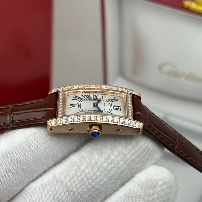 Cartier Tank Mini Diamond Rose Gold 24MM – Multicolor Leather Edition